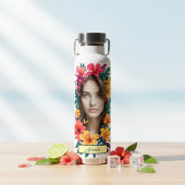 Pop Bloom Muster zwei Gesichter Trinkflasche