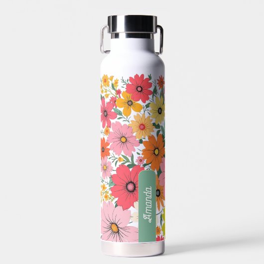 Pop Bloom Pattern Trinkflasche (Vorne)