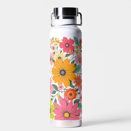 Pop Bloom Pattern Trinkflasche (Rückseite)