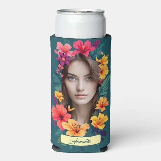 Pop Bloom Pattern two face Selters Dosenkühler (Seltzer Vorderseite)