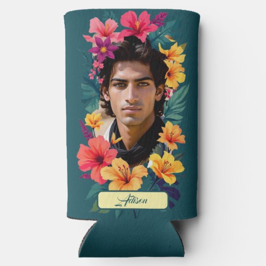 Pop Bloom Pattern two face Selters Dosenkühler (Rückseite)