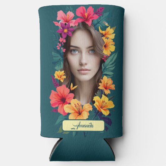 Pop Bloom Pattern two face Selters Dosenkühler (Vorderseite)