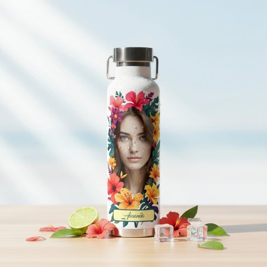 Pop Bloom Pattern two face Trinkflasche