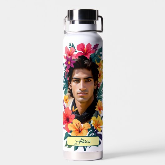 Pop Bloom Pattern two face Trinkflasche (Rückseite)