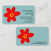 Pop Blume - Blau (99CCCC) Visitenkarte (Vorne/Hinten)