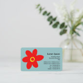 Pop Blume - Blau (99CCCC) Visitenkarte (Stehend Vorderseite)