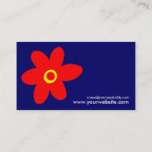 Pop Blume - Dunkelblau Visitenkarte (Rückseite)