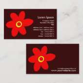 Pop Blume - Dunkelbraun Visitenkarte (Vorne/Hinten)