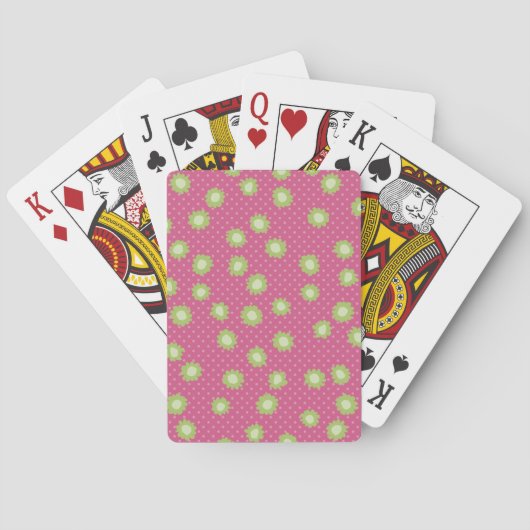 Pop Blume Florettes Pink Playing Cards Spielkarten (Rückseite)