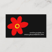 Pop Blume II - Schwarz Visitenkarte (Rückseite)