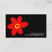 Pop Blume - Schwarz Visitenkarte (Rückseite)