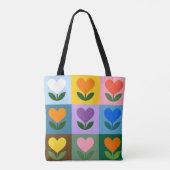 Pop-Blumengitter-Totbeutel Tasche (Rückseite)