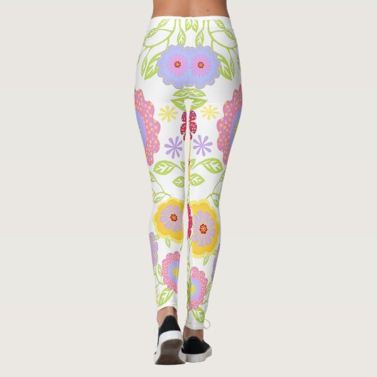 Pop Blumenmuster Leggings (Rückseite)