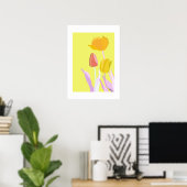 POP Botanical Art - Tulip Poster (Heimbüro)