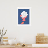 POP Botanical Art - White Rose  Poster (Küche)