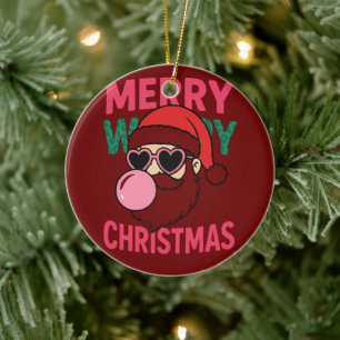 Pop Bubble Retro Weihnachten Keramik Ornament