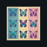 Pop Butterfly Art Holzdruck<br><div class="desc">Fügen Sie Ihrem Zuhause-Dekor eine Touch von Launen hinzu, mit diesem Butterfly Pop Art Design. Dieses farbenfrohe und spielerische Design besticht durch eine Gruppe von Schmetterlingen in verschiedenen Blautönen, lila und pink. Dieses Design ist perfekt für jeden Raum in Ihrer Zuhause und bringt Ihnen ein Lächeln ins Gesicht.</div>