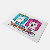 Pop Cat Knock Knock Funny Doormat Fußmatte (Schrägansicht)