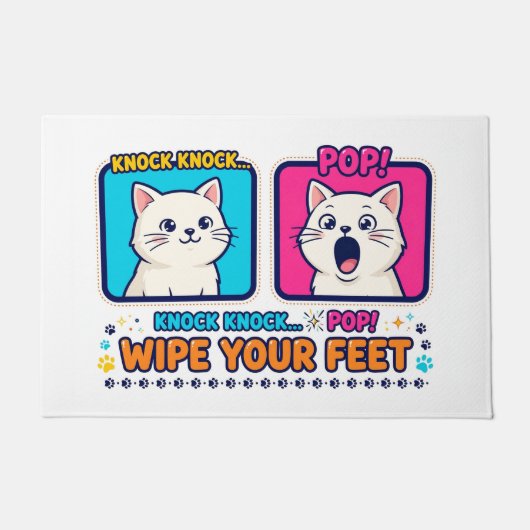 Pop Cat Knock Knock Funny Doormat Fußmatte (Vorderseite)