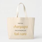 Pop-Champagne-Braut-Tasche Jumbo Stoffbeutel (Vorne)