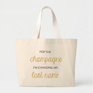 Pop-Champagne-Braut-Tasche Jumbo Stoffbeutel