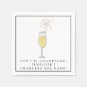 Pop Champagne Custom Dusche & Bachelorette Serviette (Vorderseite)