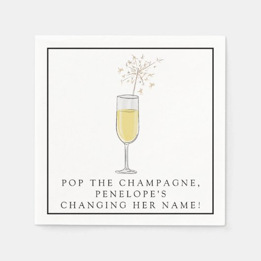 Pop Champagne Custom Dusche & Bachelorette Serviette (Vorderseite)