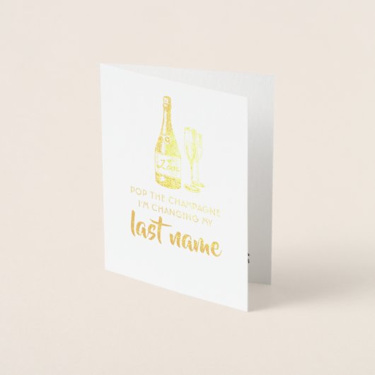 Pop Champagne - Vorschlag von Funny Bridesmaid Folienkarte (Vorderseite)