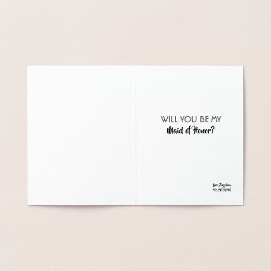 Pop Champagne - Vorschlag von Funny Bridesmaid Folienkarte (Innenseite)