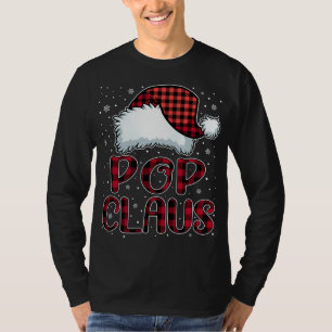 Pop Claus Merry Christmas Buffalo Kariert Red Sant T-Shirt