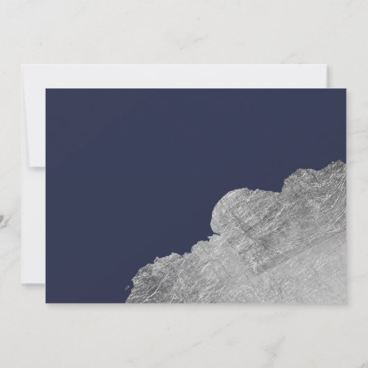 Pop clink fiz Drehbuch Blau Silber Silvester Einladung (Rückseite)