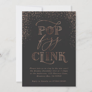 Pop clink fizz bronze feierliche Einladung