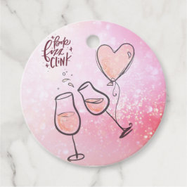 Pop Clink Fizz Custom Wine Glass Heart Ballon Geschenkanhänger