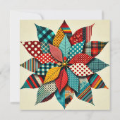 Pop Collage Art Poinsettia Scrapbook Einladung (Rückseite)