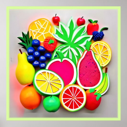 Pop Colorful Frucht Poster (Vorne)