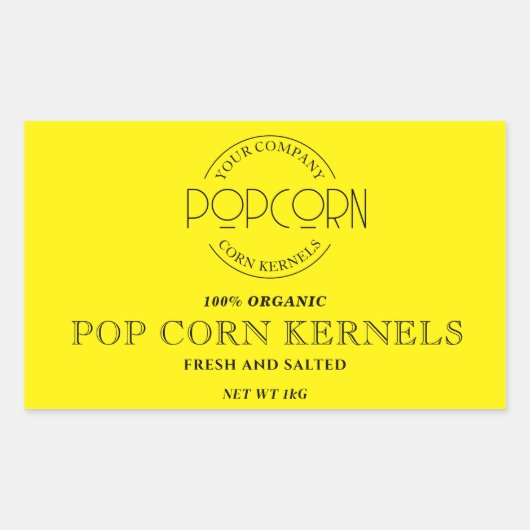 Pop Con Kernels Editable Label Sticker (Vorderseite)
