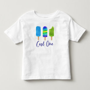 Pop Cool One 1. Geburtstag blau grün Kleinkind T-shirt