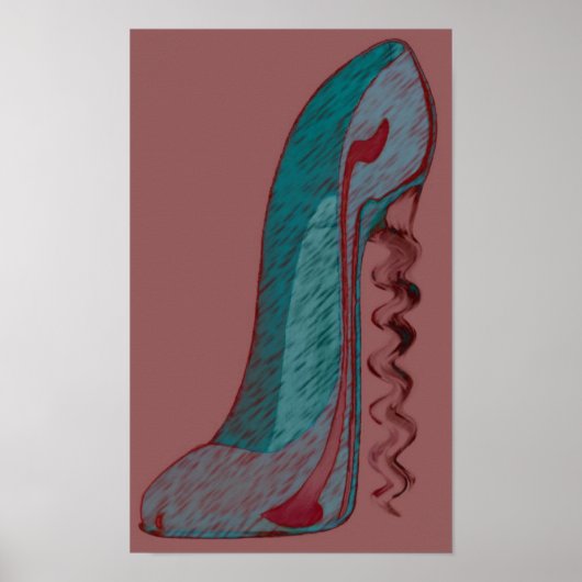 Pop Corkschraube Stiletto Shoe Art Print Poster (Vorne)
