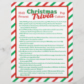 Pop Culture Christmas Trivia Game Sheet Flyer (Vorne)