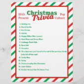 Pop Culture Christmas Trivia Game Sheet Flyer (Hinten)