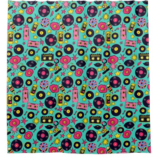 Pop Culture Shotain - Bold & Trendy Duschvorhang (Vorderseite)