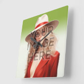 Pop Culture Signable Add Foto Personalisiert Custo Quadratische Wanduhr (Winkel)