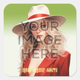 Pop Culture Signable Add Foto Personalisiert Custo Quadratischer Aufkleber