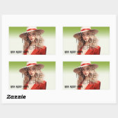 Pop Culture Signable Add Foto Personalisiert Custo Rechteckiger Aufkleber (Blatt)