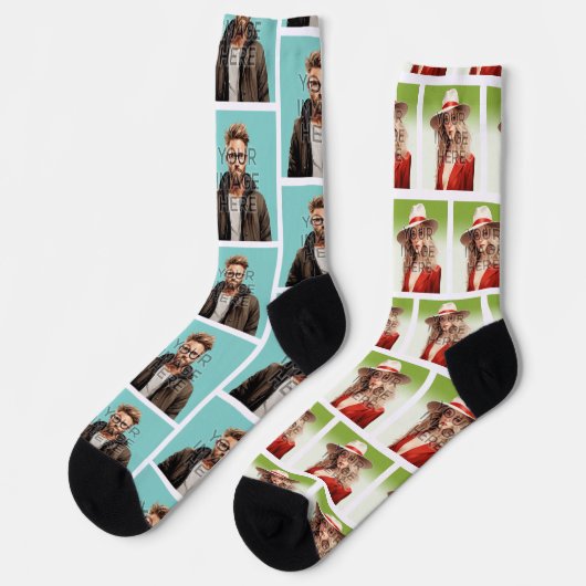 Pop Culture Signable Add Foto Personalisiert Custo Socken (Linkes Detail)