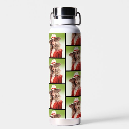 Pop Culture Signable Add Foto Personalisiert Custo Trinkflasche (Rückseite)