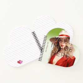 Pop Culture Signable Heart Shaped Spiral Notebook Notizblock