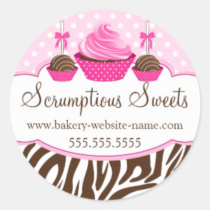 Pop Cupcake Bäckerei Box Siegel Runder Aufkleber