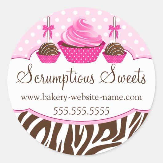 Pop Cupcake Bäckerei Box Siegel Runder Aufkleber (Vorderseite)