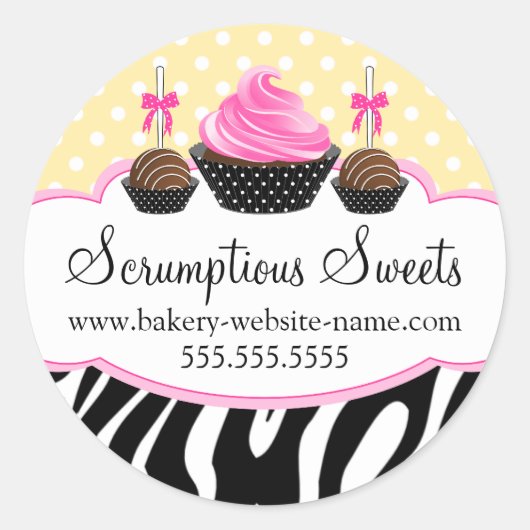 Pop Cupcake Bäckerei Box Siegel Runder Aufkleber (Vorderseite)